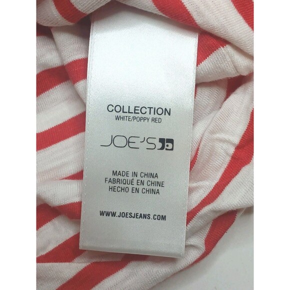 JOE'S Jeans Womens M Top Red Striped Sleeveless Bubble Hem Padded Shoulders $98 - Picture 9 of 16